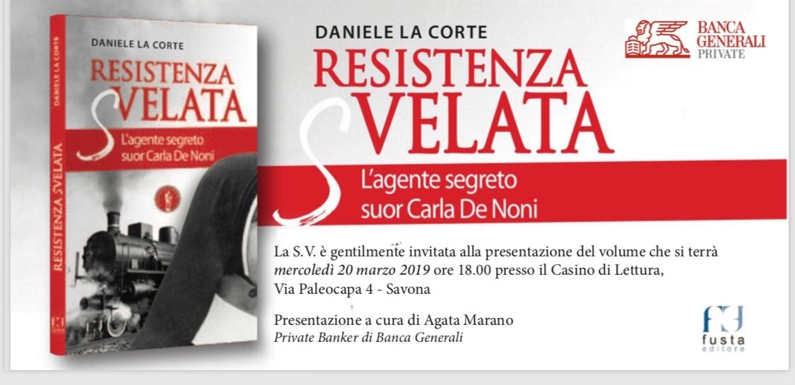 Il 20 marzo, alle ore 18, al Casinò di Lettura. Il suo ultimo libro Resistenza Svelata